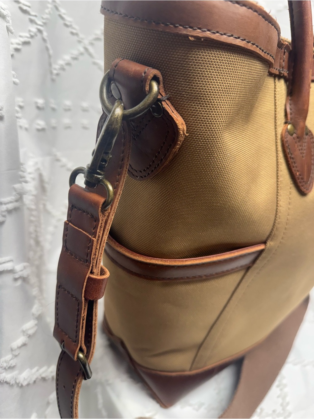 L.L. Bean Signature Canvas and Leather Tote Bag with Crossbody Strap - Picture 3 of 10